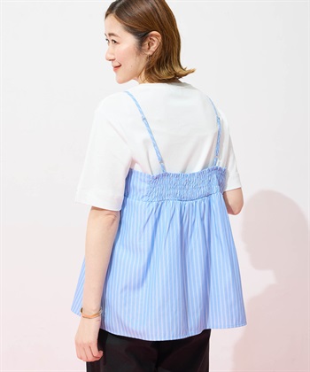Petit Honfleur キャミ&Tシャツアンサンブル【オーガニックコットンブレンド・接触冷感・UVカット】_subthumb_3