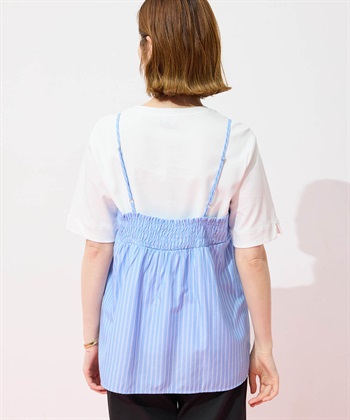Petit Honfleur キャミ&Tシャツアンサンブル【オーガニックコットンブレンド・接触冷感・UVカット】_subthumb_4