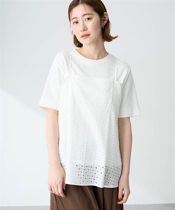 Petit Honfleur キャミ&Tシャツアンサンブル【オーガニックコットンブレンド・接触冷感・UVカット】_subthumb_5
