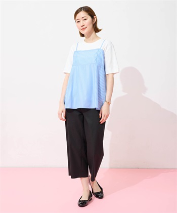 Petit Honfleur キャミ&Tシャツアンサンブル【オーガニックコットンブレンド・接触冷感・UVカット】_subthumb_10