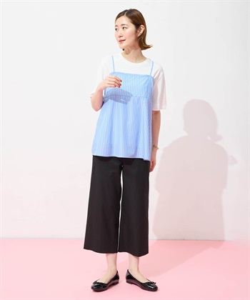 Petit Honfleur キャミ&Tシャツアンサンブル【オーガニックコットンブレンド・接触冷感・UVカット】_subthumb_12