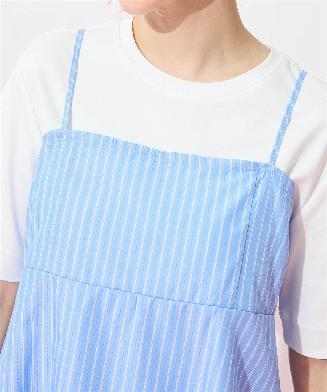 Petit Honfleur キャミ&Tシャツアンサンブル【オーガニックコットンブレンド・接触冷感・UVカット】_sub_17