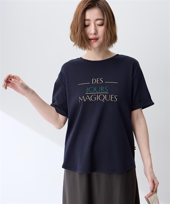 Petit Honfleur ロゴプリントTシャツ【接触冷感・UVカット・オーガニックコットンブレンド】_subthumb_3