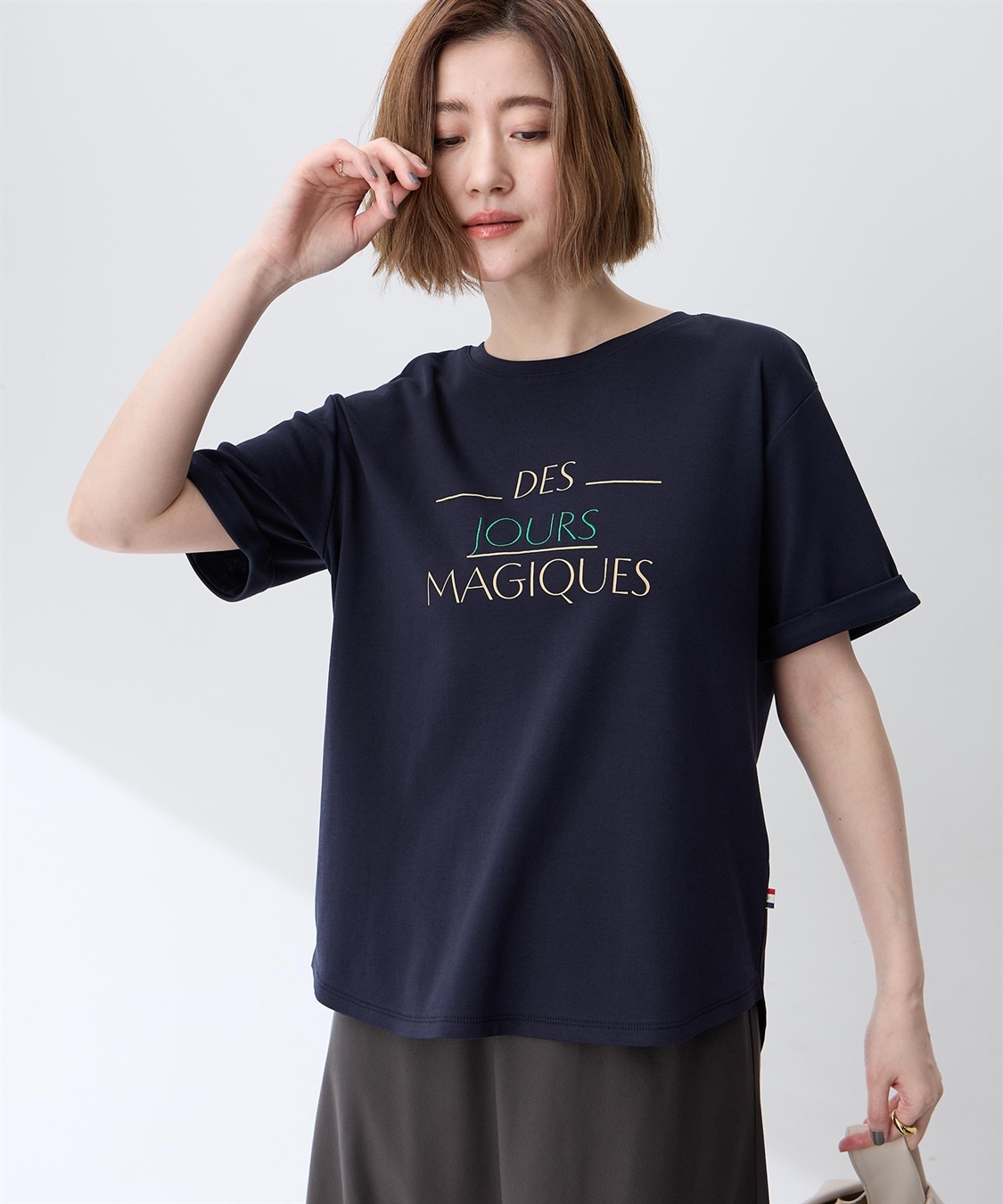 Petit Honfleur ロゴプリントTシャツ【接触冷感・UVカット・オーガニックコットンブレンド】_sub_4