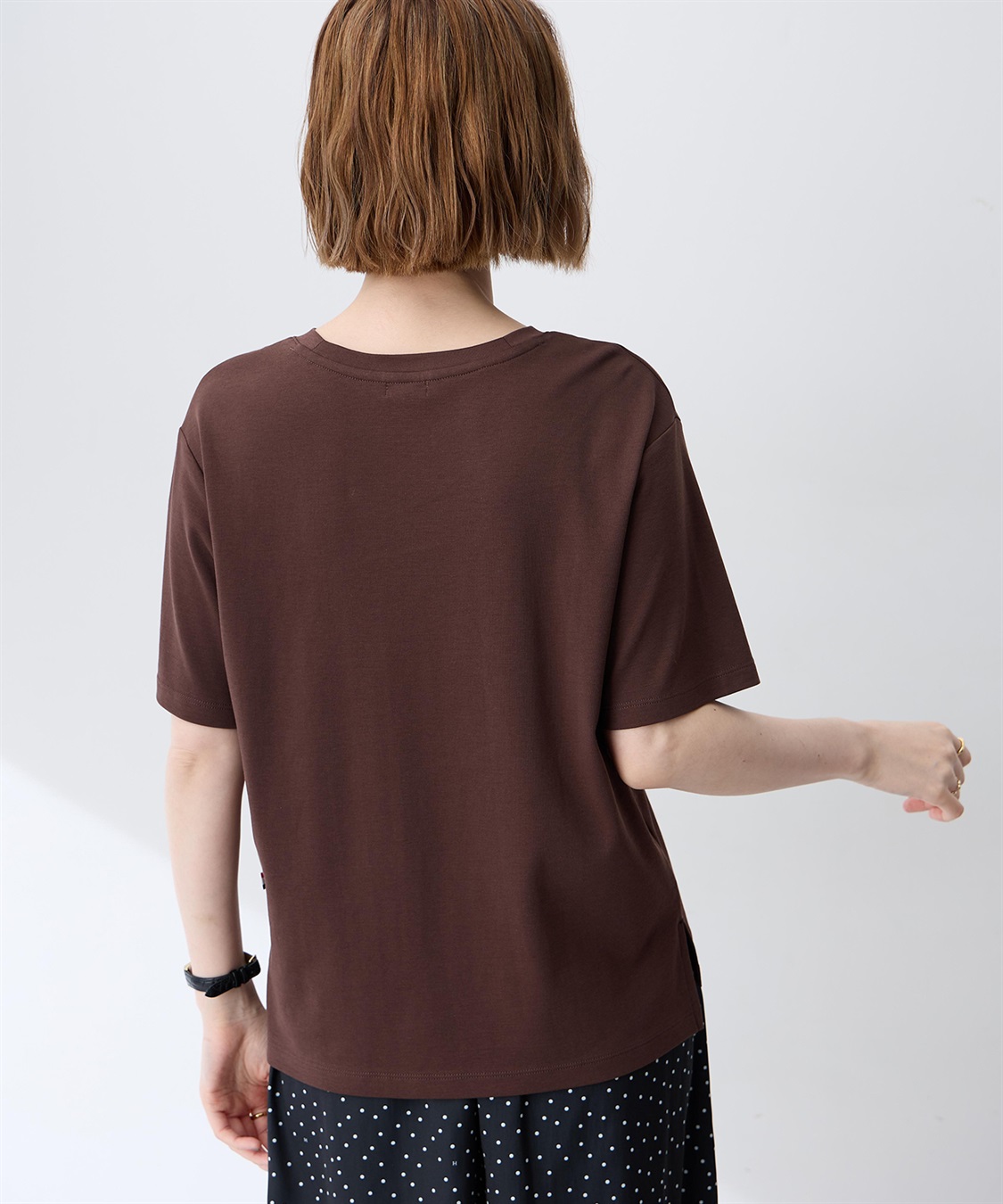 Petit Honfleur レースロゴプリントTシャツ【接触冷感・UVカット・オーガニックコットンブレンド】_sub_5