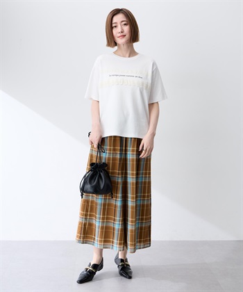 Petit Honfleur レースロゴプリントTシャツ【接触冷感・UVカット・オーガニックコットンブレンド】_subthumb_9