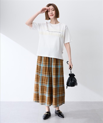 Petit Honfleur レースロゴプリントTシャツ【接触冷感・UVカット・オーガニックコットンブレンド】_subthumb_10