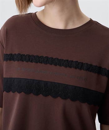Petit Honfleur レースロゴプリントTシャツ【接触冷感・UVカット・オーガニックコットンブレンド】_subthumb_15
