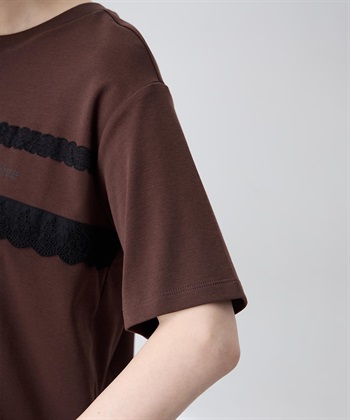 Petit Honfleur レースロゴプリントTシャツ【接触冷感・UVカット・オーガニックコットンブレンド】_subthumb_16