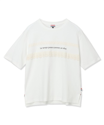 Petit Honfleur レースロゴプリントTシャツ【接触冷感・UVカット・オーガニックコットンブレンド】_subthumb_28
