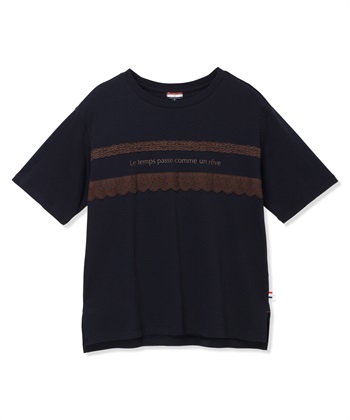Petit Honfleur レースロゴプリントTシャツ【接触冷感・UVカット・オーガニックコットンブレンド】_subthumb_29