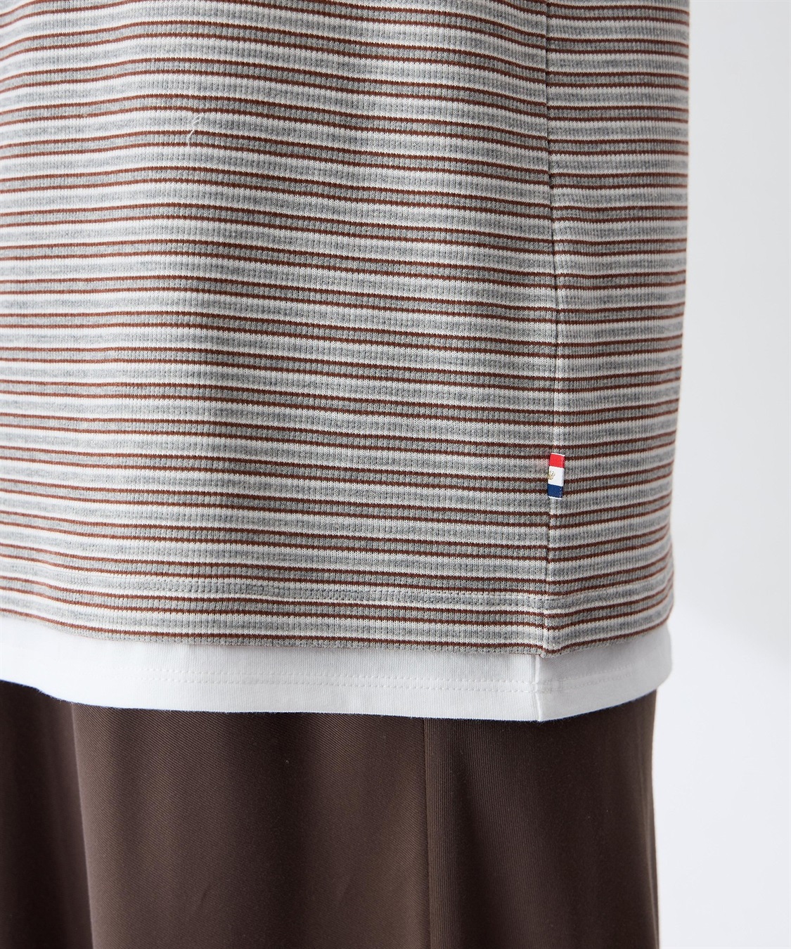 Petit Honfleur レイヤード風ヘンリーネックボーダーTシャツ_sub_11