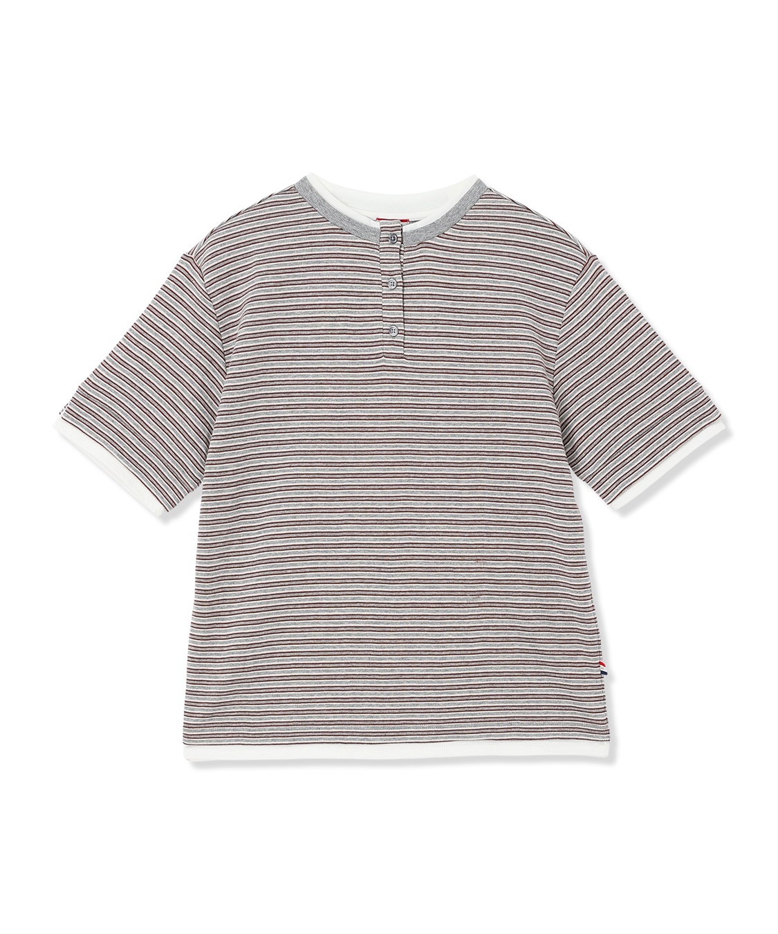 Petit Honfleur レイヤード風ヘンリーネックボーダーTシャツ_sub_12