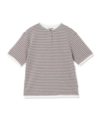 Petit Honfleur レイヤード風ヘンリーネックボーダーTシャツ_subthumb_12