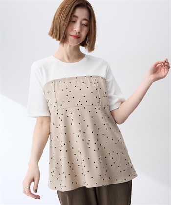 Petit Honfleur ビスチェレイヤード風Tシャツ【接触冷感・UVカット・オーガニックコットンブレンド】_subthumb_3