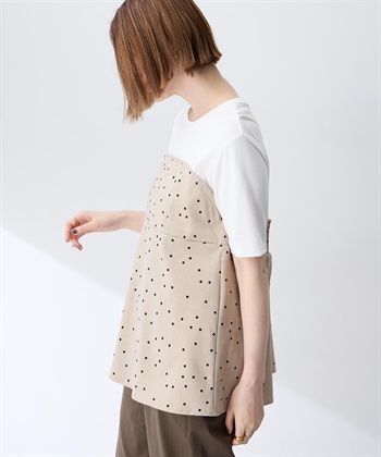 Petit Honfleur ビスチェレイヤード風Tシャツ【接触冷感・UVカット・オーガニックコットンブレンド】_subthumb_5