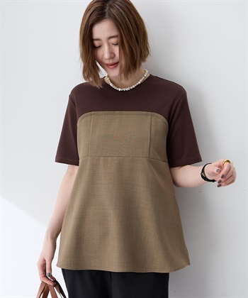 Petit Honfleur ビスチェレイヤード風Tシャツ【接触冷感・UVカット・オーガニックコットンブレンド】_subthumb_7