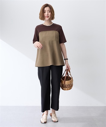 Petit Honfleur ビスチェレイヤード風Tシャツ【接触冷感・UVカット・オーガニックコットンブレンド】_subthumb_11