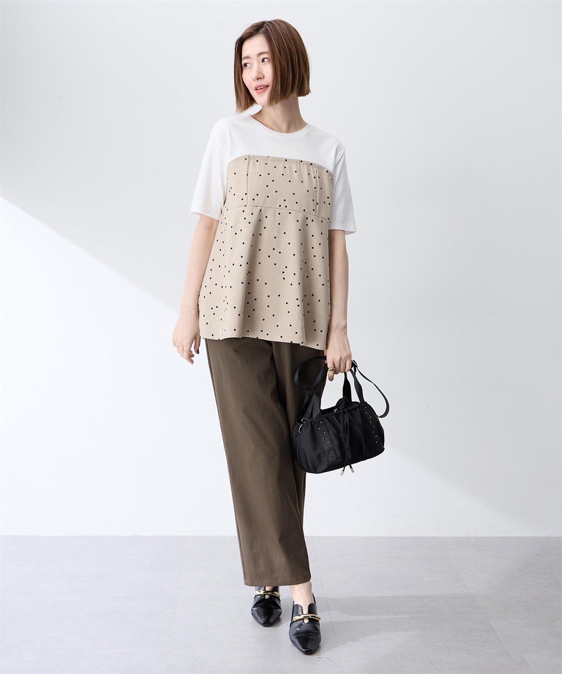 Petit Honfleur ビスチェレイヤード風Tシャツ【接触冷感・UVカット・オーガニックコットンブレンド】_sub_13