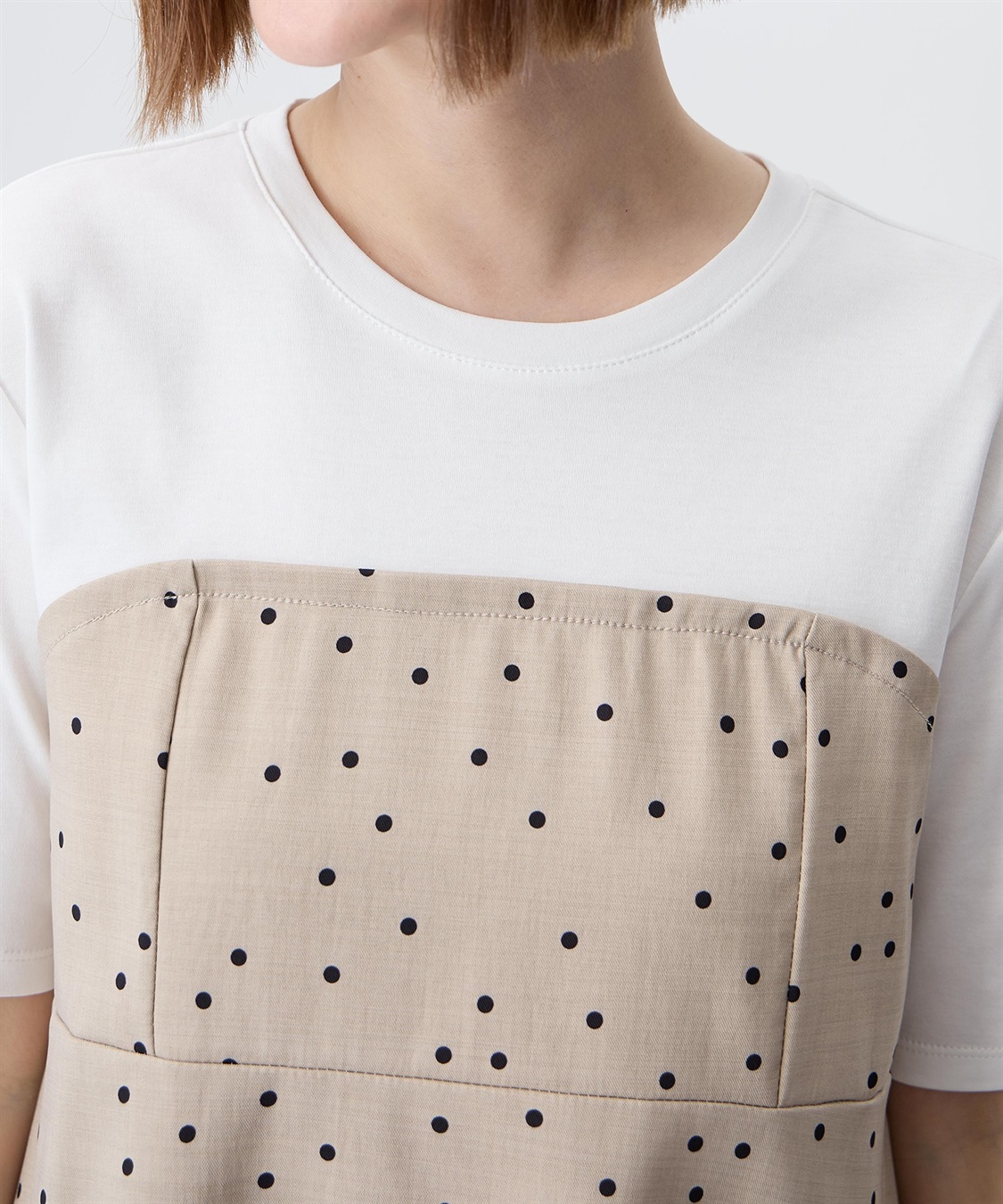 Petit Honfleur ビスチェレイヤード風Tシャツ【接触冷感・UVカット・オーガニックコットンブレンド】_sub_14