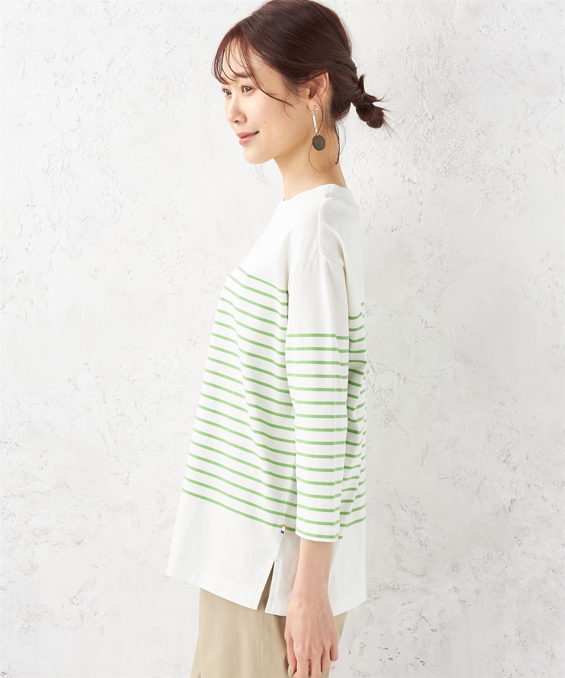 Petit Honfleur パネルボーダーTシャツ_sub_1