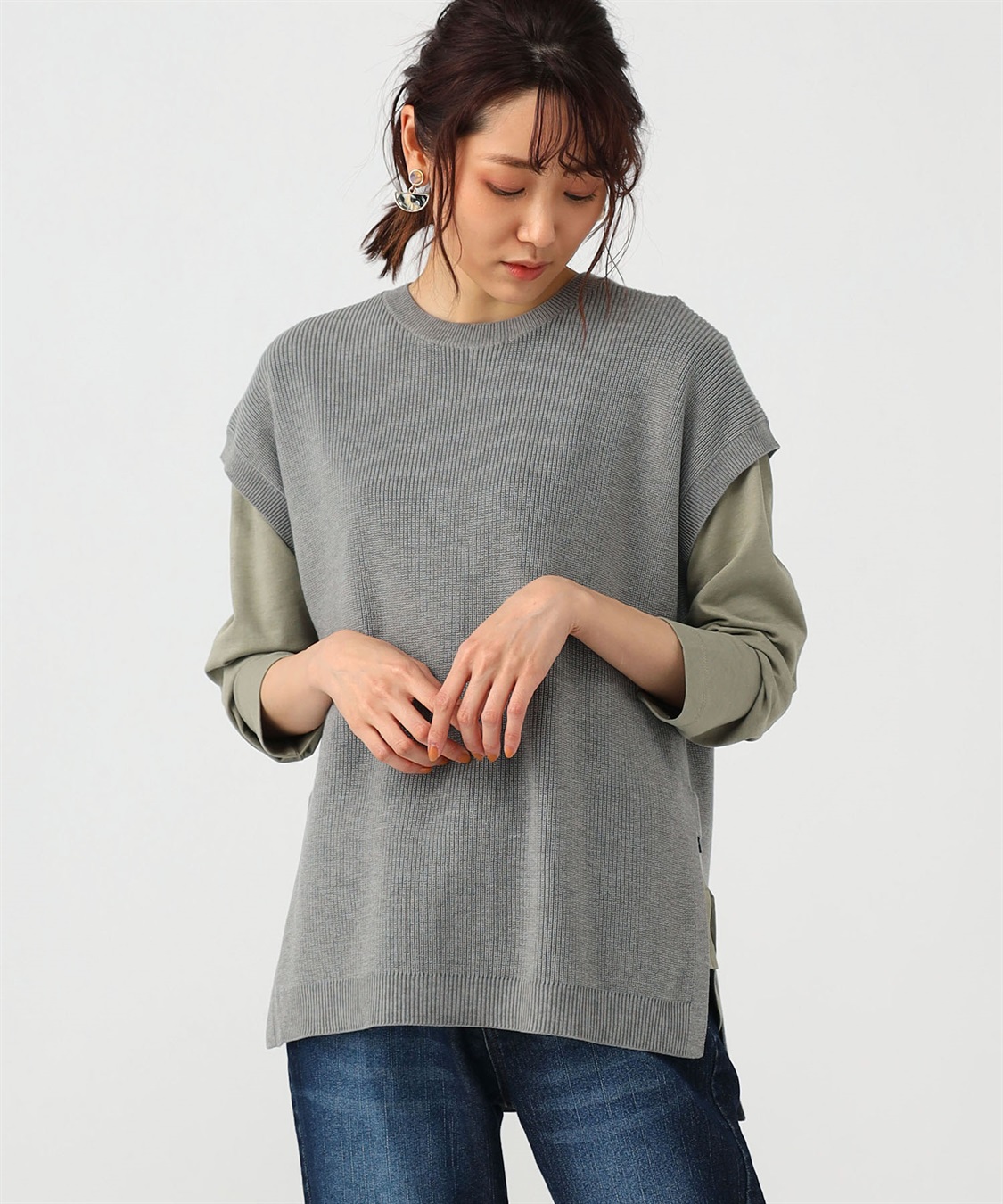 Petit Honfleur 畔編みニットベスト_sub_1