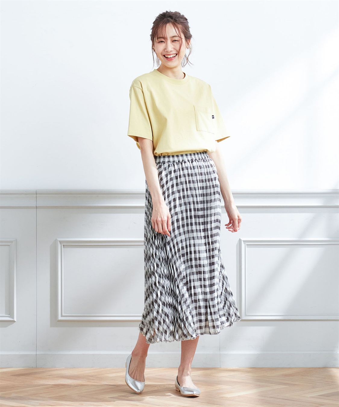 Petit Honfleur ギンガムチェックプリーツスカート_sub_6