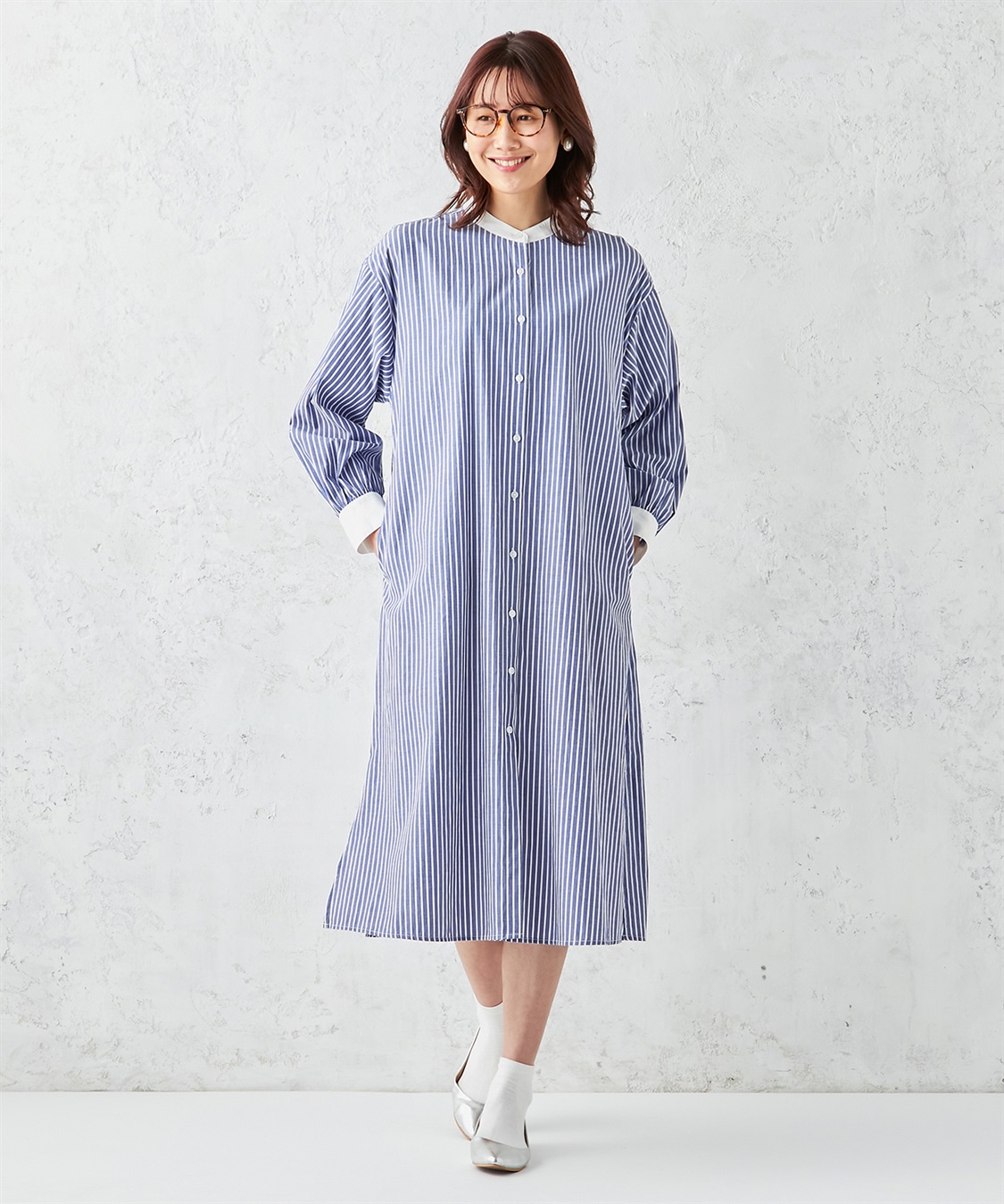 Petit Honfleur ストライプロングシャツワンピース_sub_10