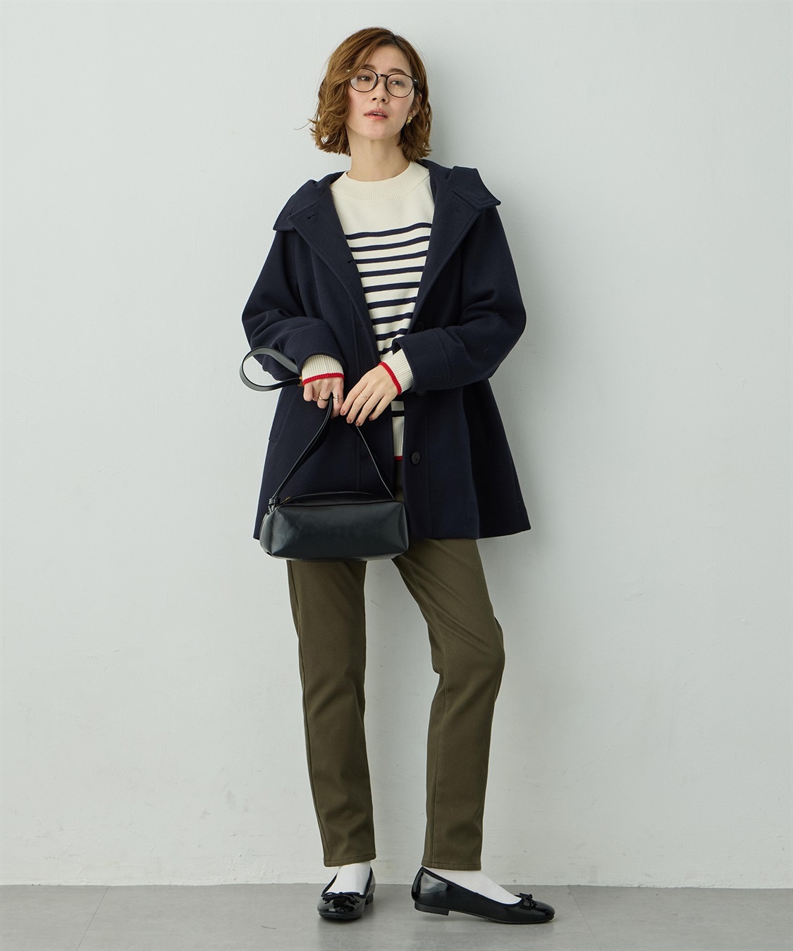 Petit Honfleur フェイクウールフードミディコート_sub_11