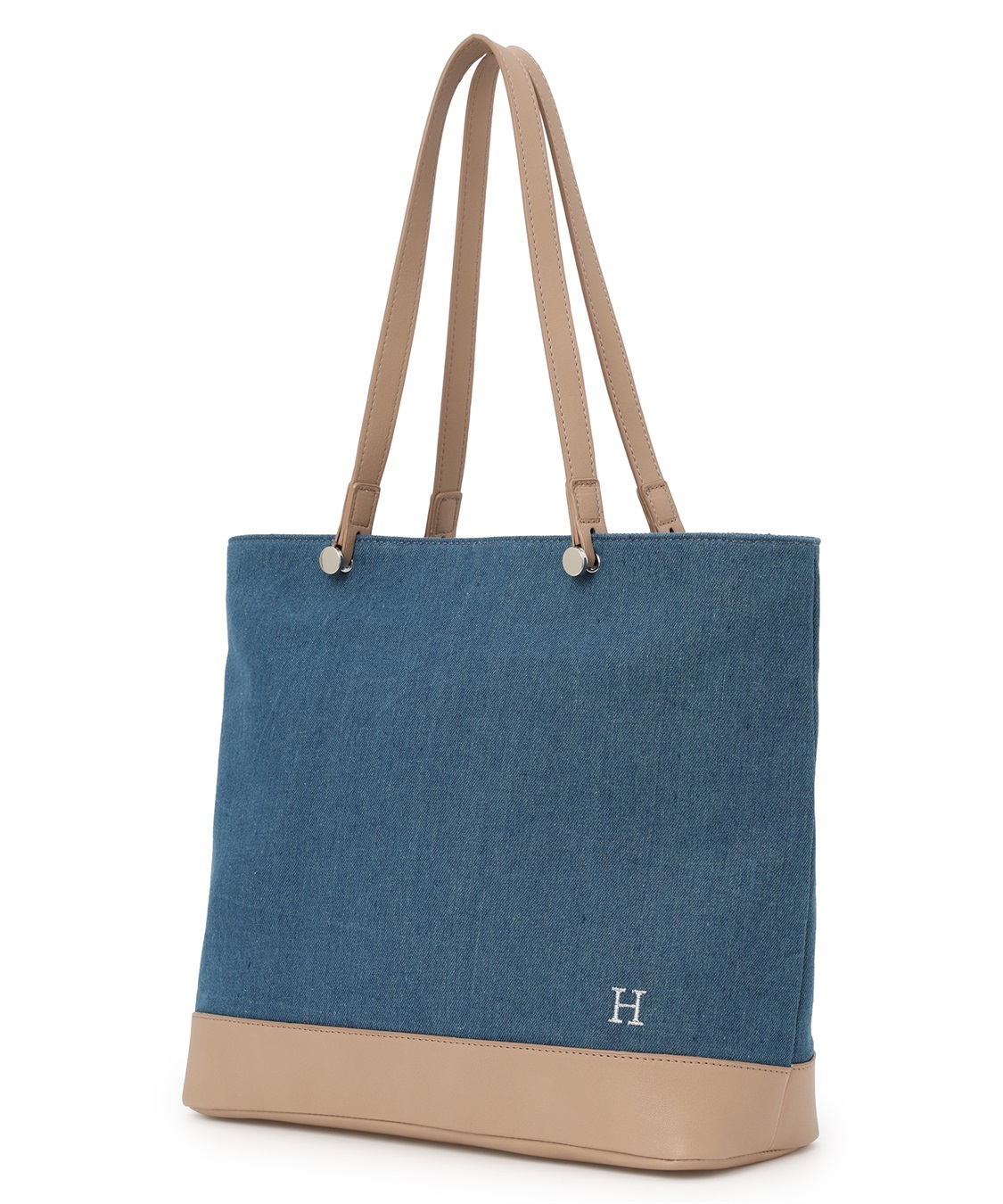 Petit Honfleur フェイクレザー&デニムトートバッグ【A4収納可能】_sub_8