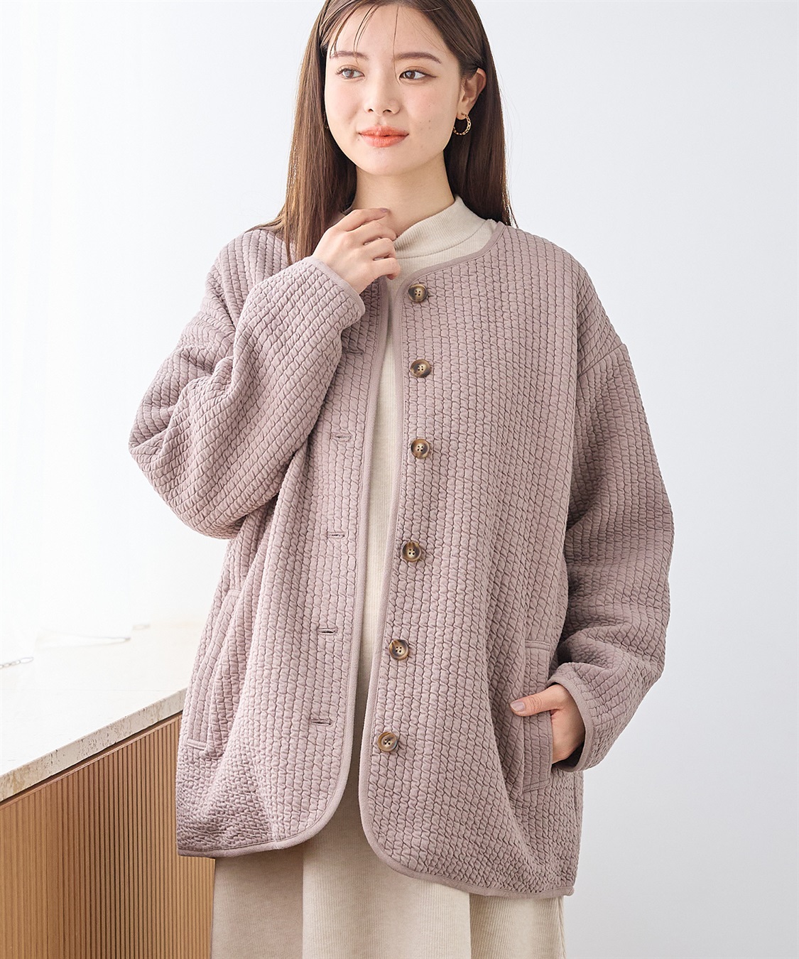 Rosemadame キルトママコート(マタニティ&授乳服）授乳口付き 授乳楽々 妊婦服 産前・産後対応_sub_1