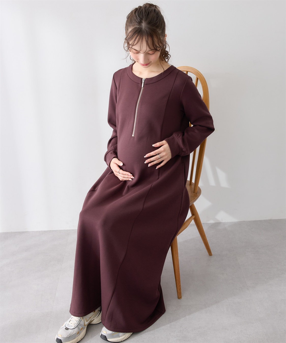 Rosemadame ダンボールフレアワンピース(マタニティ&授乳服）授乳口付き 授乳楽々 妊婦服 産前・産後対応_sub_29