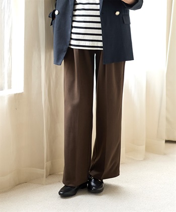 Rosemadame ニットツイル起毛セミワイドパンツ（マタニティ～産後）妊婦服 産前・産後対応_subthumb_1