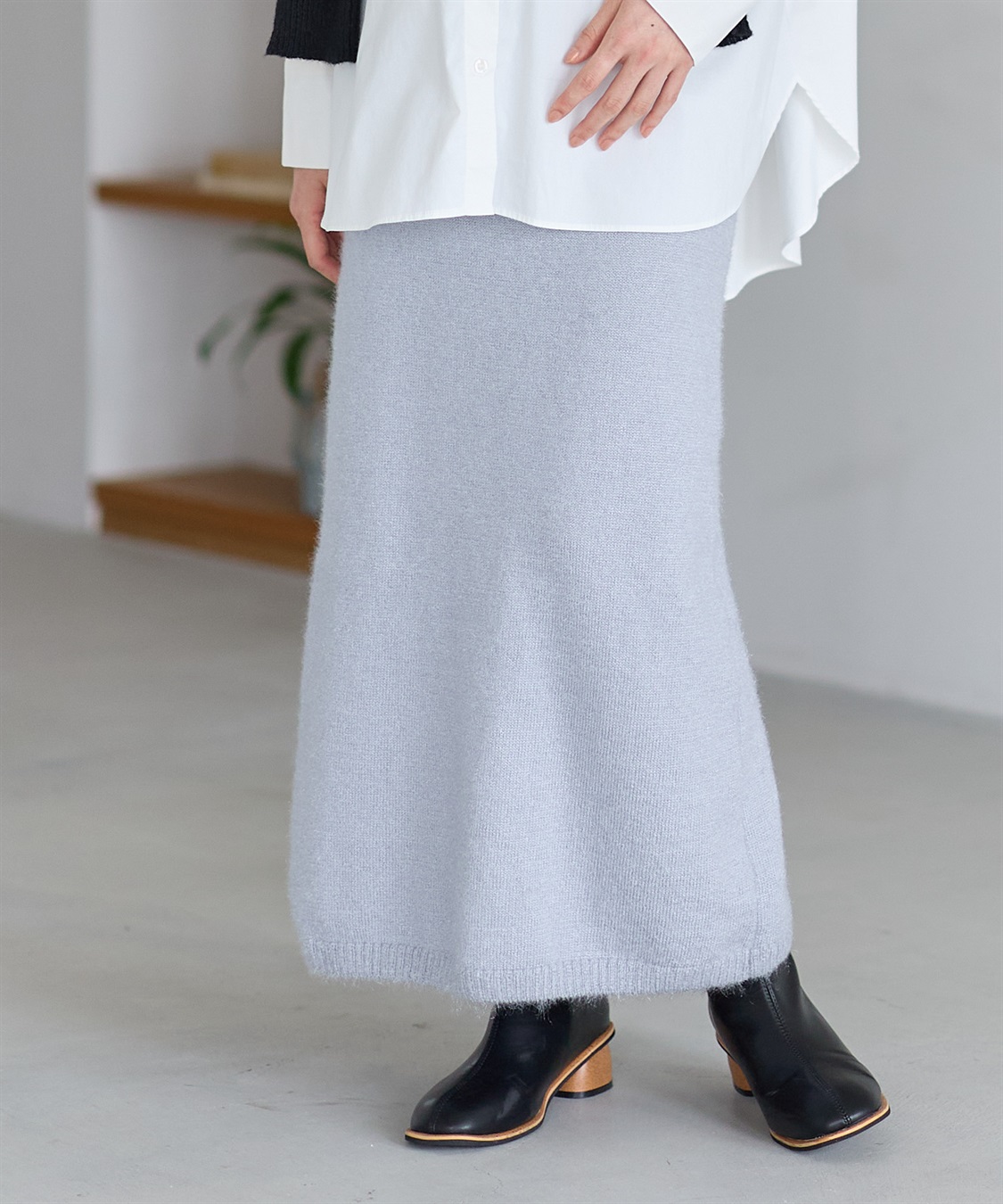 Rosemadame 微シャギーニットスカート（マタニティ～産後）妊婦服 産前・産後対応_sub_1
