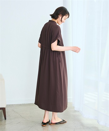 Rosemadame 麻調合繊スキッパ― ドロストシャツワンピース（マタニティ/授乳服）授乳口付き 授乳楽々 妊婦服 産前・産後対応_subthumb_9