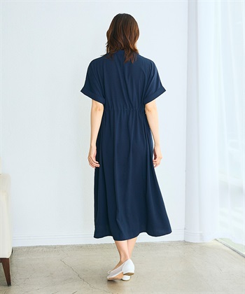 Rosemadame 麻調合繊スキッパ― ドロストシャツワンピース（マタニティ/授乳服）授乳口付き 授乳楽々 妊婦服 産前・産後対応_subthumb_10