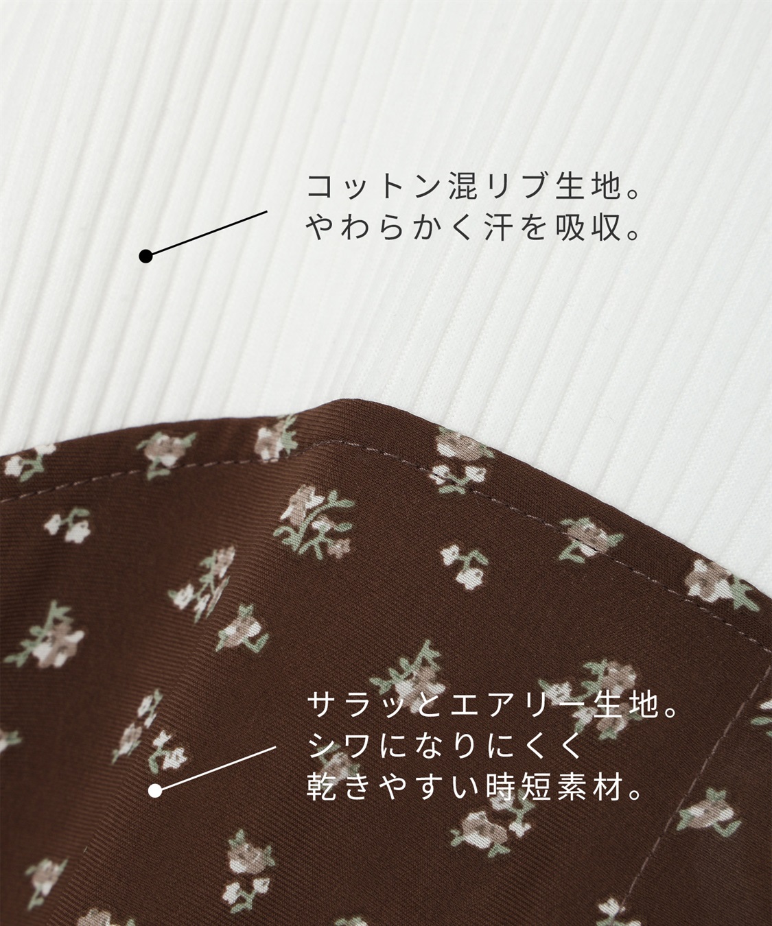 Rosemadame 小花柄ベア切替ワンピース（マタニティ/授乳服）授乳口付き 授乳楽々 妊婦服 産前・産後対応_sub_3