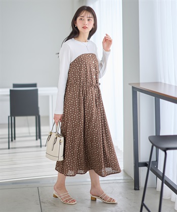 Rosemadame 小花柄ベア切替ワンピース（マタニティ/授乳服）授乳口付き 授乳楽々 妊婦服 産前・産後対応_subthumb_17