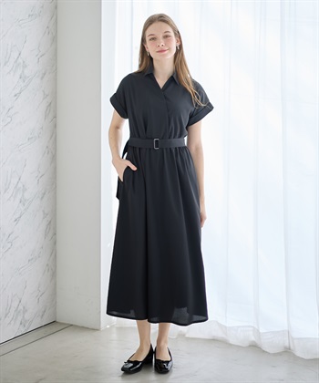 Rosemadame 【汗染み防止・UVカット】フレンチスリーブ スキッパ―シャツ マタニティワンピース(マタニティ&授乳服）授乳口付き 授乳楽々 妊婦服 産前・産後対応_subthumb_5