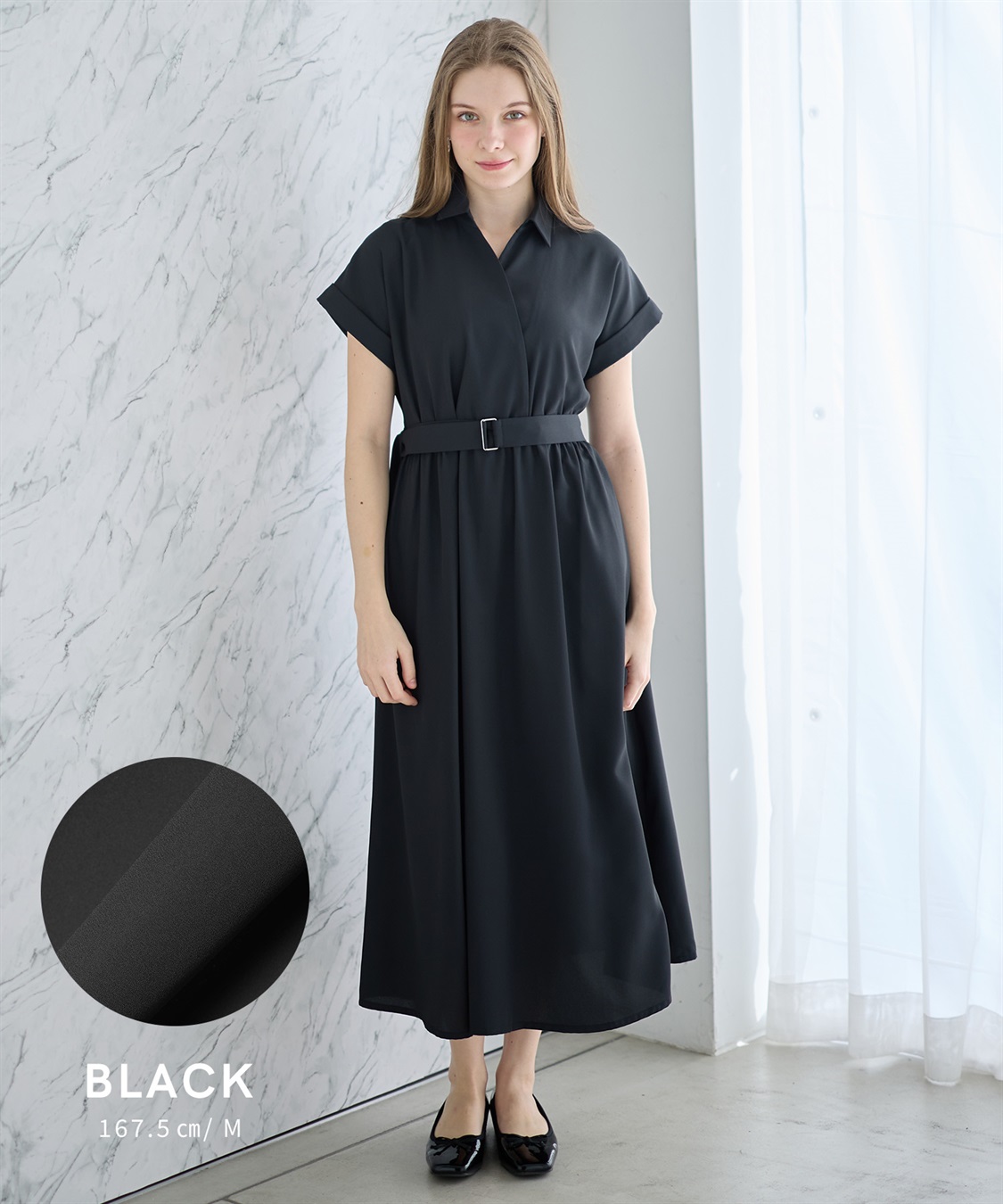Rosemadame 【汗染み防止・UVカット】フレンチスリーブ スキッパ―シャツ マタニティワンピース(マタニティ&授乳服）授乳口付き 授乳楽々 妊婦服 産前・産後対応_sub_15