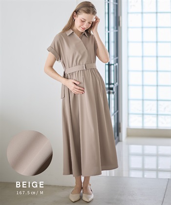 Rosemadame 【汗染み防止・UVカット】フレンチスリーブ スキッパ―シャツ マタニティワンピース(マタニティ&授乳服）授乳口付き 授乳楽々 妊婦服 産前・産後対応_subthumb_17