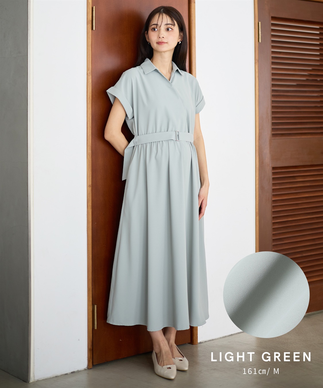 Rosemadame 【汗染み防止・UVカット】フレンチスリーブ スキッパ―シャツ マタニティワンピース(マタニティ&授乳服）授乳口付き 授乳楽々 妊婦服 産前・産後対応_sub_18