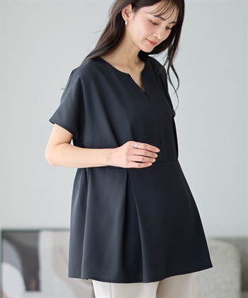 Rosemadame 【 汗染み防止・UVカット】ウエストタック ペプラムブラウス(マタニティ&授乳服）授乳口付き 授乳楽々 妊婦服 産前・産後対応_subthumb_22