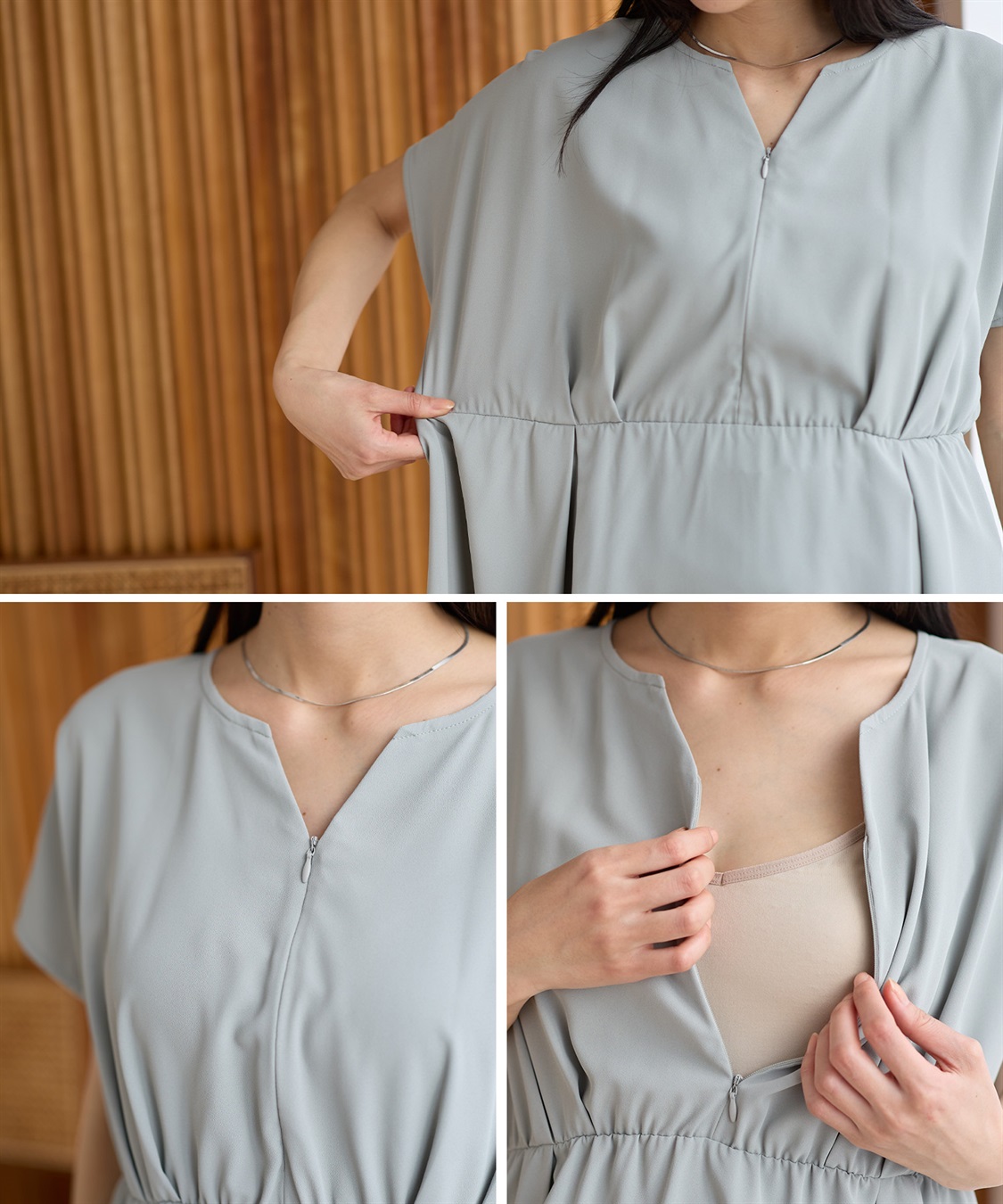 Rosemadame 【 汗染み防止・UVカット】ウエストタック ペプラムブラウス(マタニティ&授乳服）授乳口付き 授乳楽々 妊婦服 産前・産後対応_sub_25