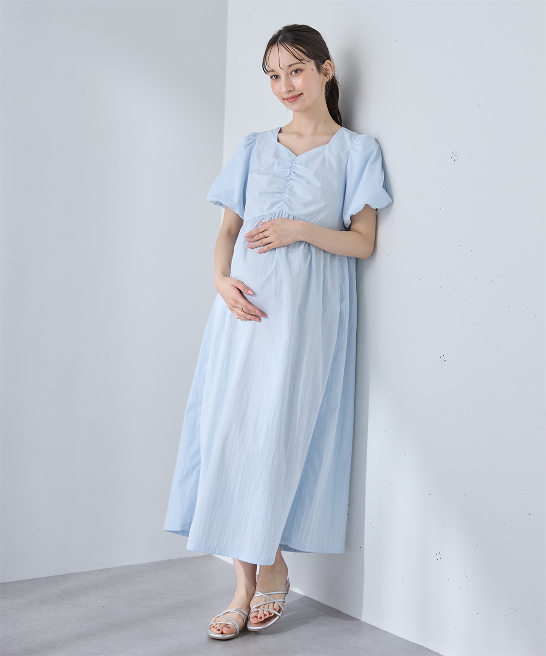 Rosemadame 	【UVカット】バルーン袖 ギャザーワンピース｜マタニティ 授乳対応 サイドファスナー 産前産後対応_sub_6