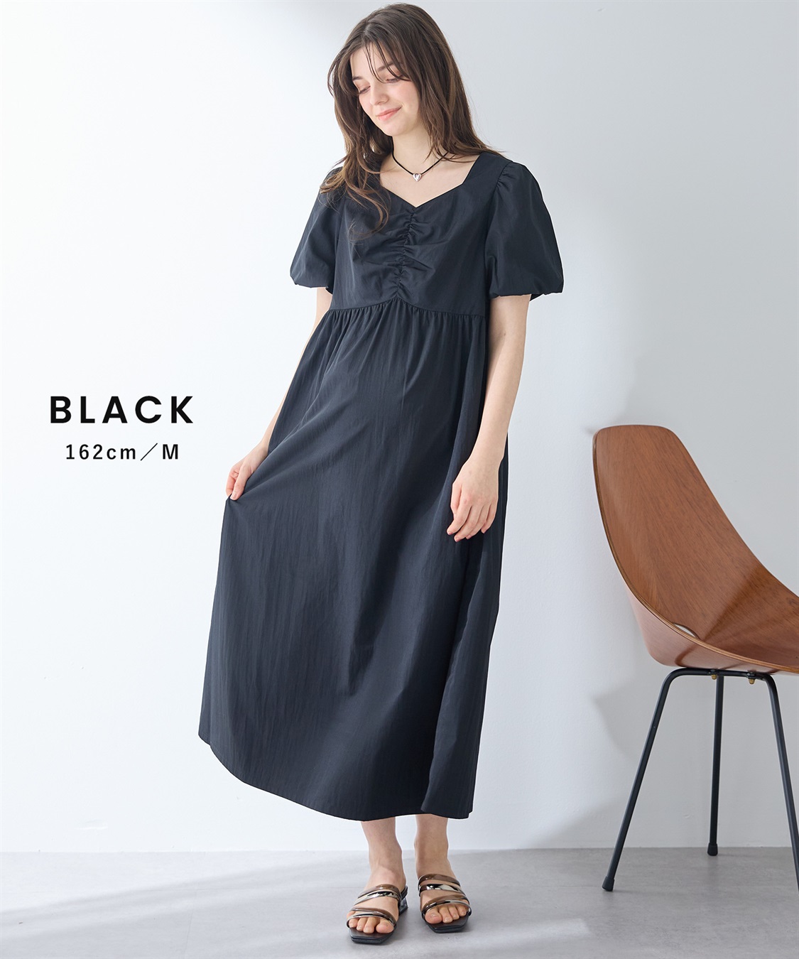 Rosemadame 	【UVカット】バルーン袖 ギャザーワンピース｜マタニティ 授乳対応 サイドファスナー 産前産後対応_sub_15