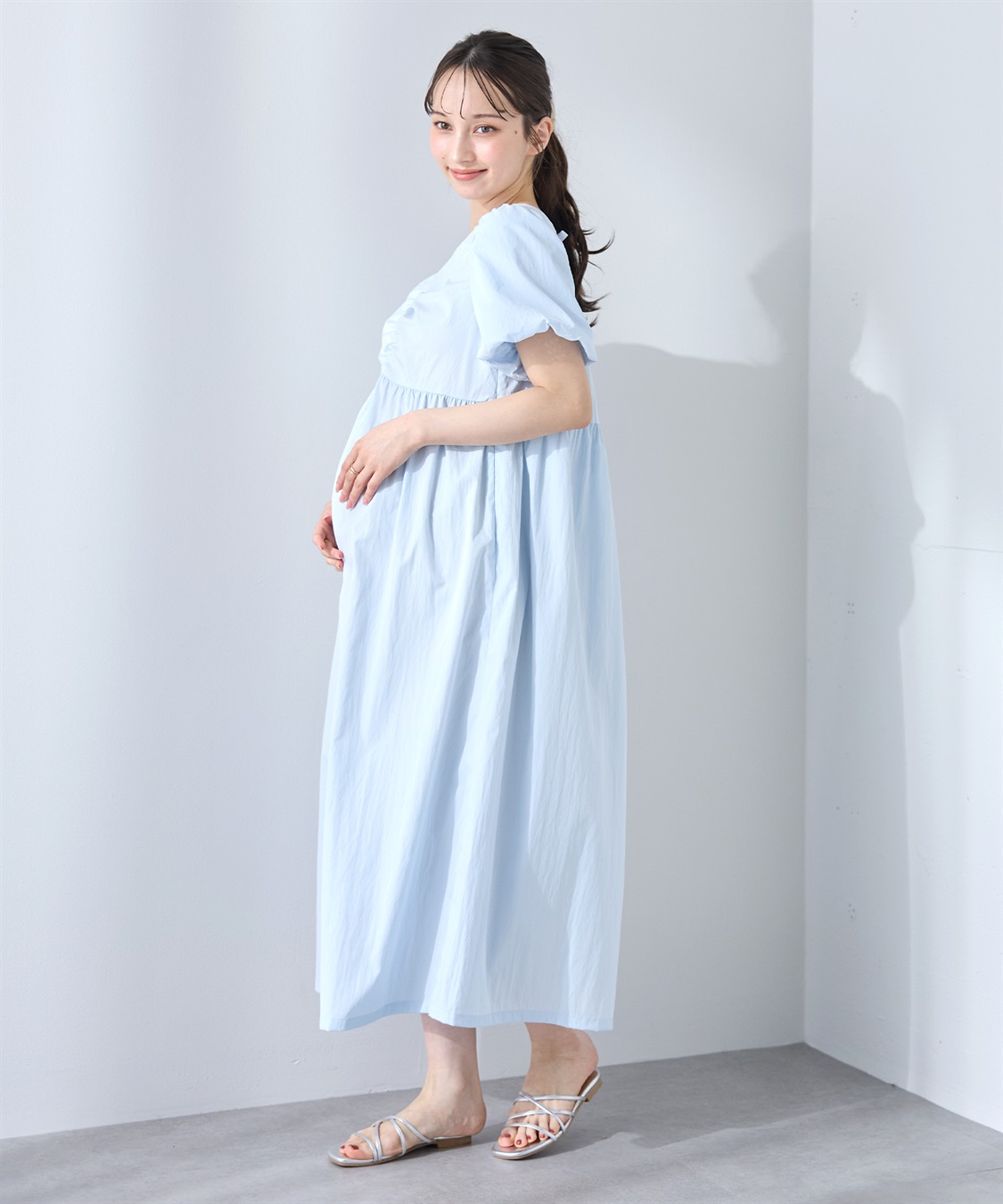 Rosemadame 	【UVカット】バルーン袖 ギャザーワンピース｜マタニティ 授乳対応 サイドファスナー 産前産後対応_sub_19