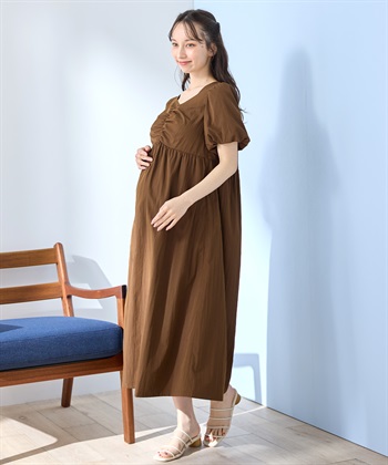 Rosemadame 	【UVカット】バルーン袖 ギャザーワンピース｜マタニティ 授乳対応 サイドファスナー 産前産後対応_subthumb_23