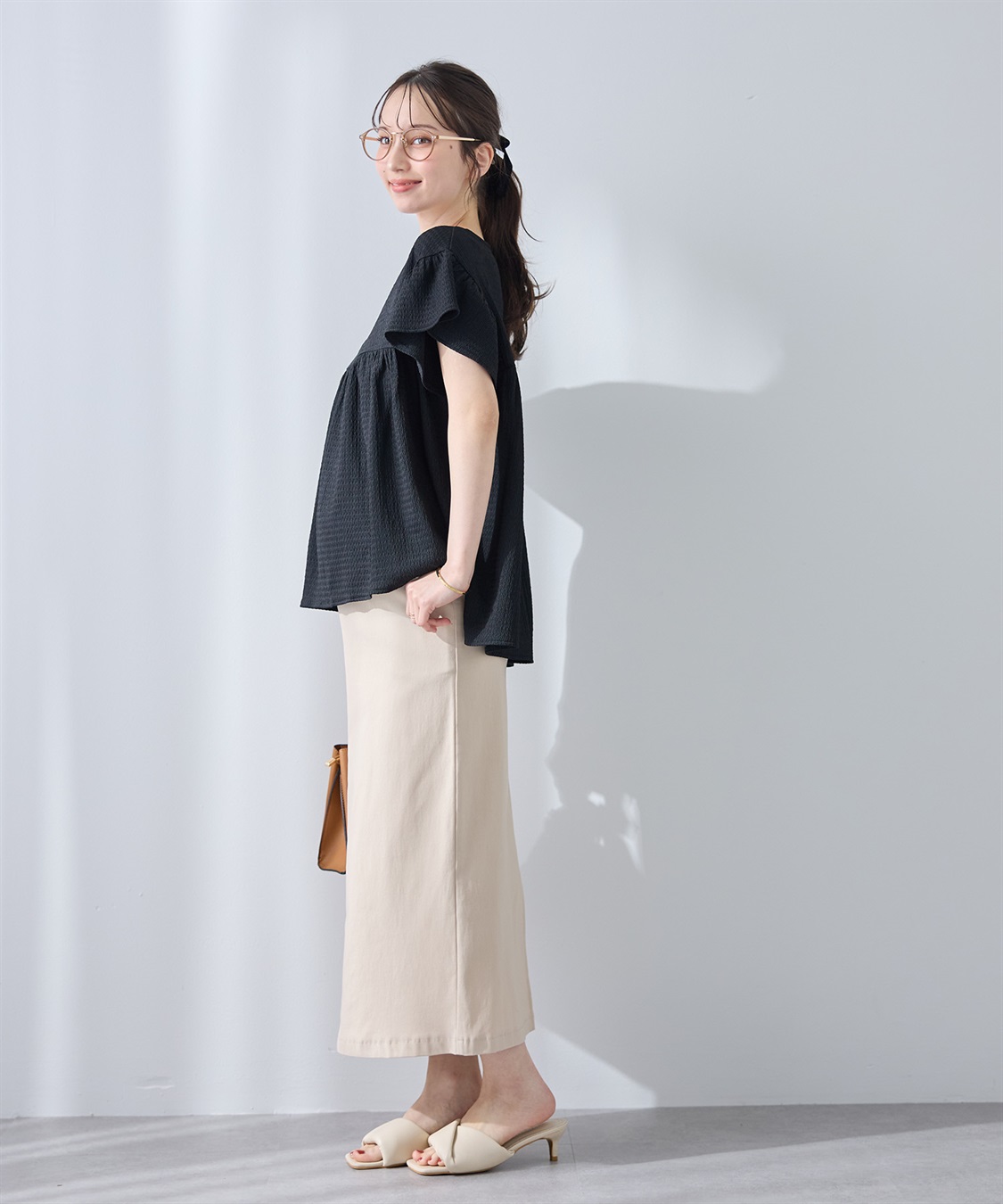 Rosemadame 【UVカット】ゆったりフリル袖 カットジャガード マタニティ授乳ブラウス｜まくって授乳OK 産前産後対応（セットアップ対応）_sub_4