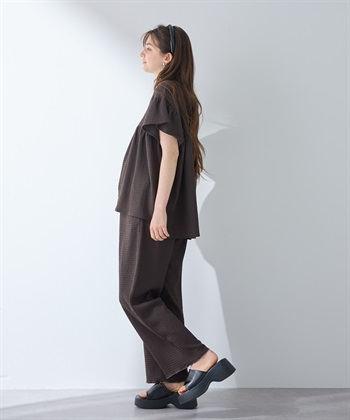 Rosemadame 【UVカット】ゆったりフリル袖 カットジャガード マタニティ授乳ブラウス｜まくって授乳OK 産前産後対応（セットアップ対応）_subthumb_6